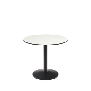 Masa dining exterior alba/neagra din metal 90 cm Esilda Kave Home