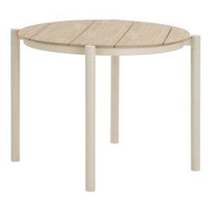 Masa dining exterior bej/maro din metal 90 cm Abela House Nordic