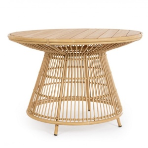 Masa dining exterior maro din lemn 110 cm Adelma Bizzotto