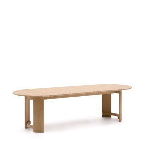Masa dining exterior maro din lemn 110x280 cm Xoriguer Kave Home