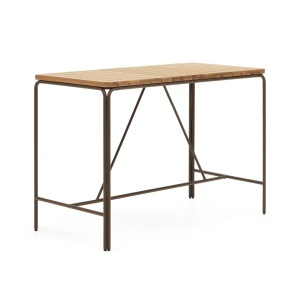 Masa dining exterior maro din lemn 70x140 cm Salguer Kave Home