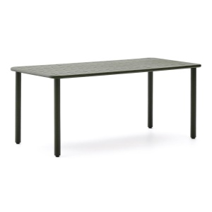 Masa dining exterior verde din metal 90x180 cm Brai Kave Home