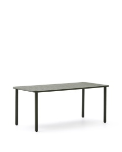 Masa dining exterior verde din metal 90x180 cm Brai Kave Home