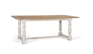 Masa dining maro/alba din lemn 100x200 cm Rustic Giner y Colomer