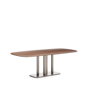 Masa dining maro/argintie din metal 100x180 cm Melvar Kave Home