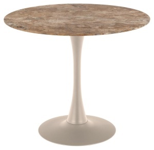 Masa dining maro/crem din ceramica 90 cm Malta Quiet Object
