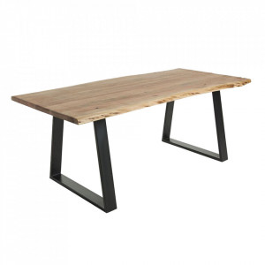 Masa dining maro din lemn de salcam si otel 90x160 cm Alaia Kave Home