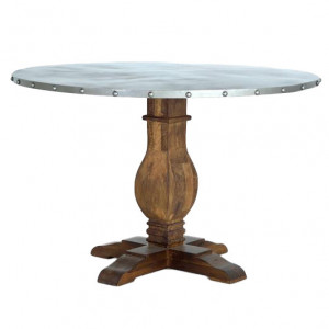 Masa dining maro din lemn si metal 120 cm Elise Giner y Colomer
