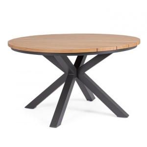 Masa dining maro/gri antracit din metal 130 cm Zelmar Bizzotto