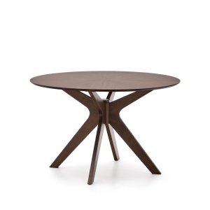 Masa dining maro inchis din lemn 120 cm Naanim Kave Home