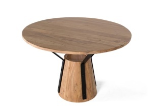 Masa dining maro/neagra din lemn 116 cm Peony Giner y Colomer