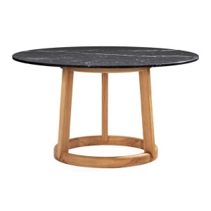Masa dining maro/neagra din lemn 140 cm Beth Thai Natura
