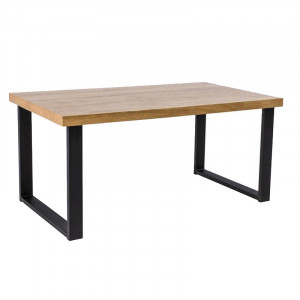 Masa dining maro/neagra din MDF si metal 90x180 cm Umberto Signal Meble