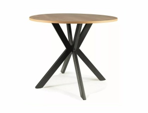 Masa dining maro/neagra din metal 90 cm Talia The Home Collection