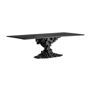 Masa dining neagra din lemn 110x250 cm Petria Vical Home