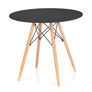 Masa dining neagra/maro din lemn 80 cm Tebe Homede