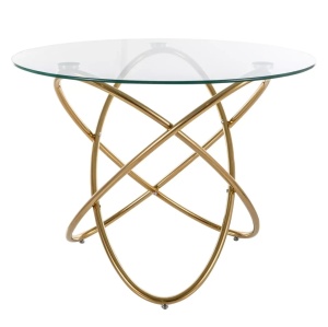 Masa dining transparenta/aurie din metal 100 cm Orbit The Home Collection