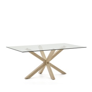 Masa dining transparenta/maro din metal 100x180 cm Argo Kave Home