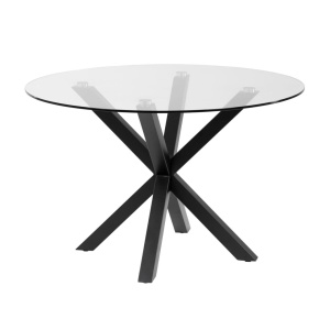 Masa dining transparenta/neagra din metal 119 cm Argo Kave Home