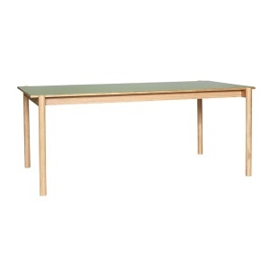 Masa dining verde oliv/maro din lemn 95x190 cm Oblique Hubsch