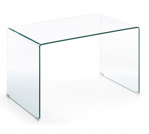 Masa dreptunghiulara transparenta din sticla 70x125 cm Burano Kave Home