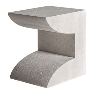 Masa laterala alb antic din ciment 41x48 cm Trim Vical Home