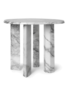 Masa laterala alba/gri din marmura 54 cm Taula Ferm Living