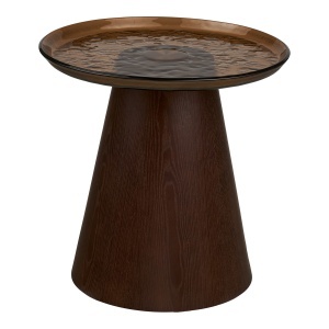 Masa laterala din sticla maro 50 cm Orvieto House Nordic
