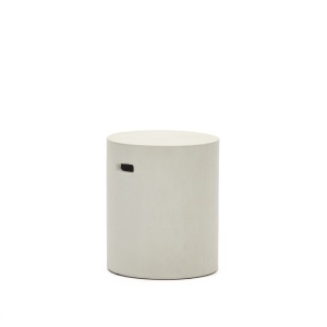 Masa laterala exterior alba din ciment 37 cm Aiguablava Kave Home