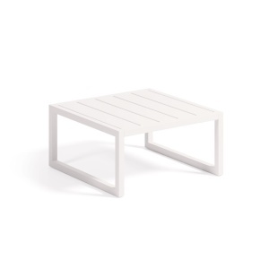 Masa laterala exterior alba din metal 60x60 cm Comova Kave Home