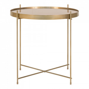 Masa laterala maro alama din metal 48 cm Venezia House Nordic