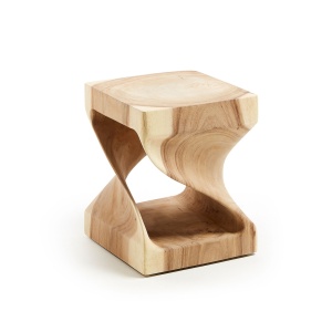 Masa laterala maro din lemn 30x30 cm Hakon Kave Home