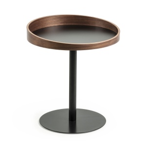 Masa laterala maro/neagra din lemn 46 cm Kaori Kave Home