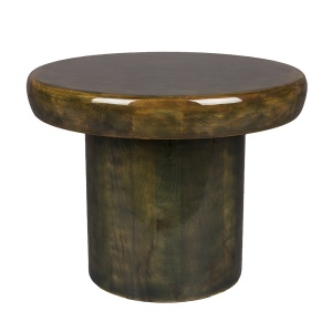 Masa laterala maro/verde din lemn 45 cm Mush Dutchbone