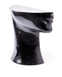 Masa laterala neagra din fibre sintetice 33x41 cm Head Left Bottom Pols Potten