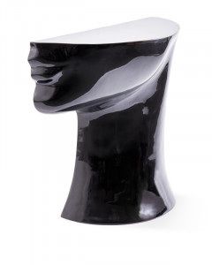 Masa laterala neagra din fibre sintetice 33x41 cm Head Right Bottom Pols Potten