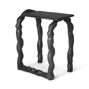 Masa laterala neagra din metal 32x45 cm Rotben Ferm Living