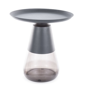 Masa laterala transparenta/neagra din metal 50 cm Tiffany The Home Collection