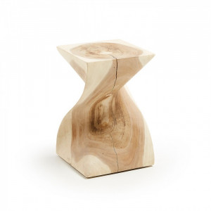 Masuta de cafea maro din lemn de mungur 30x30 cm Hakon Full Kave Home