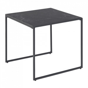 Masuta de cafea neagra din melamina si metal 50x50 cm Infinity Actona Company