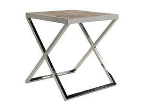Masuta maro/argintie din lemn si inox 55x55 cm Redmond Richmond Interiors