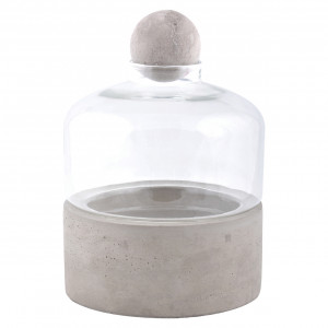 Mini terariu gri din ciment Konas Esschert Design