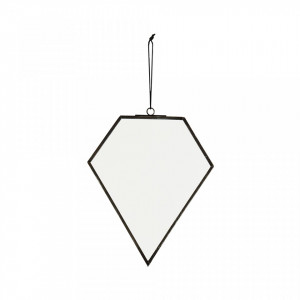 Oglinda decorativa neagra din metal 14x17 cm Ines Madam Stoltz