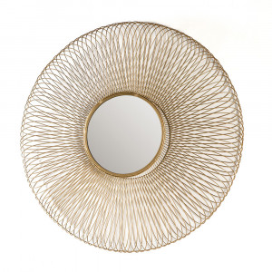 Oglinda decorativa rotunda aurie din metal 112 cm Oktav Thai Natura