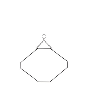 Oglinda hexagonala neagra din metal 26x35 cm Hang Madam Stoltz