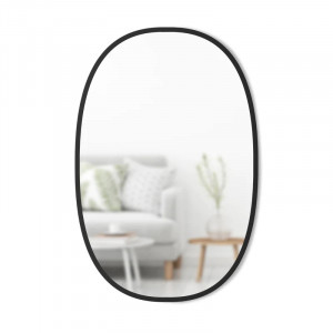 Oglinda ovala neagra din fibre sintetice 61x91 cm Hub Umbra