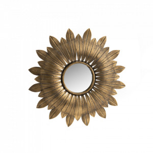 Oglinda rotunda aurie din metal 32 cm Sunflower Amadeus