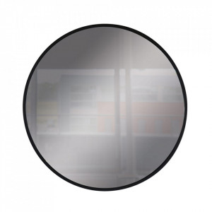 Oglinda rotunda neagra din sticla si metal 80 cm Anne Steinhauer