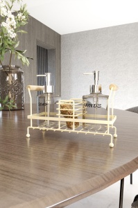 Organizator pentru bucatarie bej din metal SB084-BJ The Home Collection