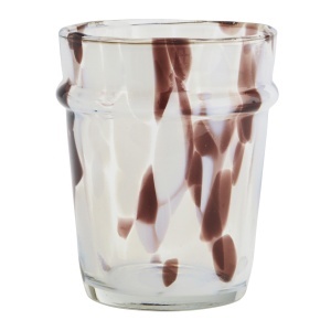 Pahar alb/maro din sticla 200 ml Ailani Madam Stoltz